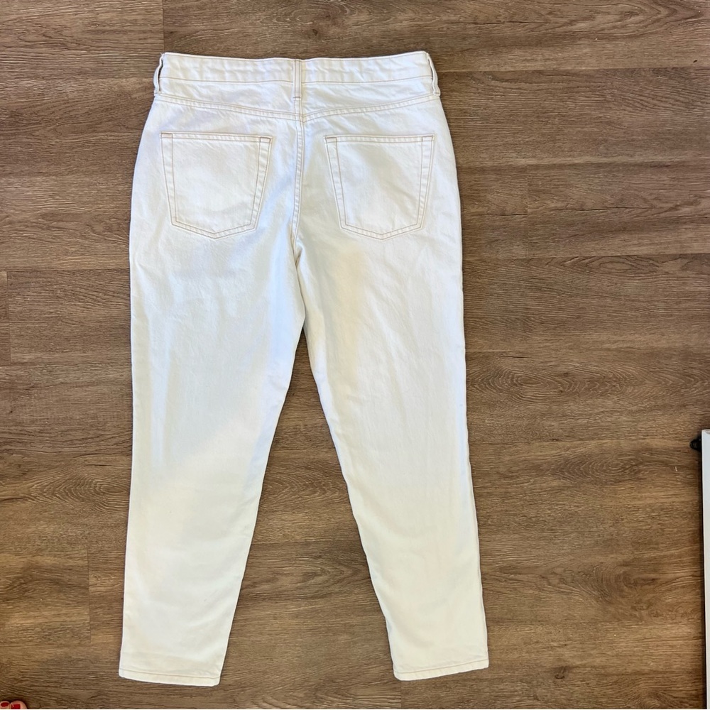 NWT TopShop Maternity White Mom Jeans - Picture 3 of 6